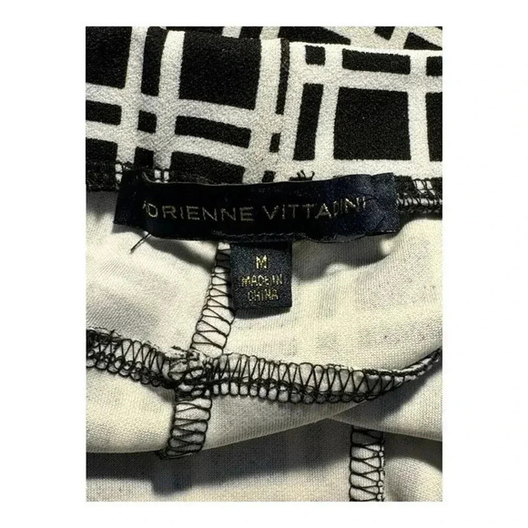 Adrienne Vittadini Women's Medium Black & White Plaid‎ Ankle Pants Casual - Picture 3 of 7
